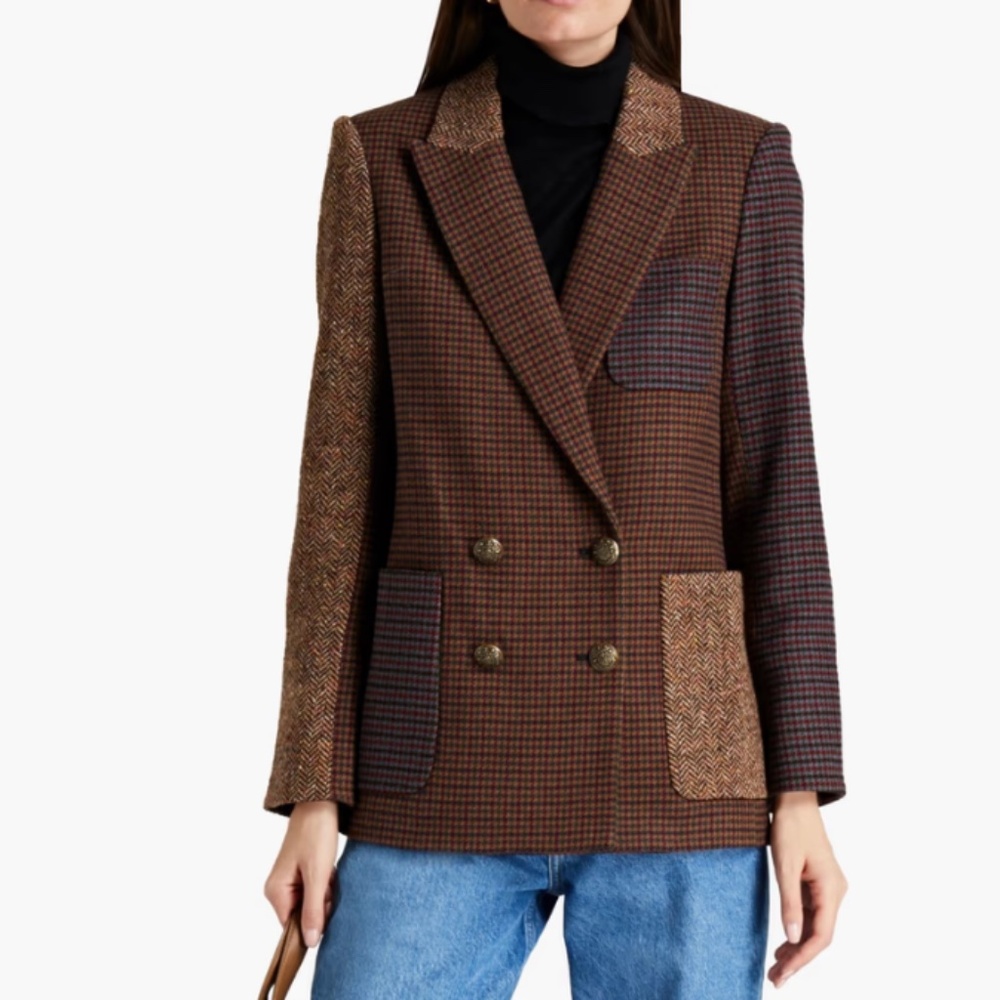 Veronica Beard Faustine Houndstooth Dickey Jacket